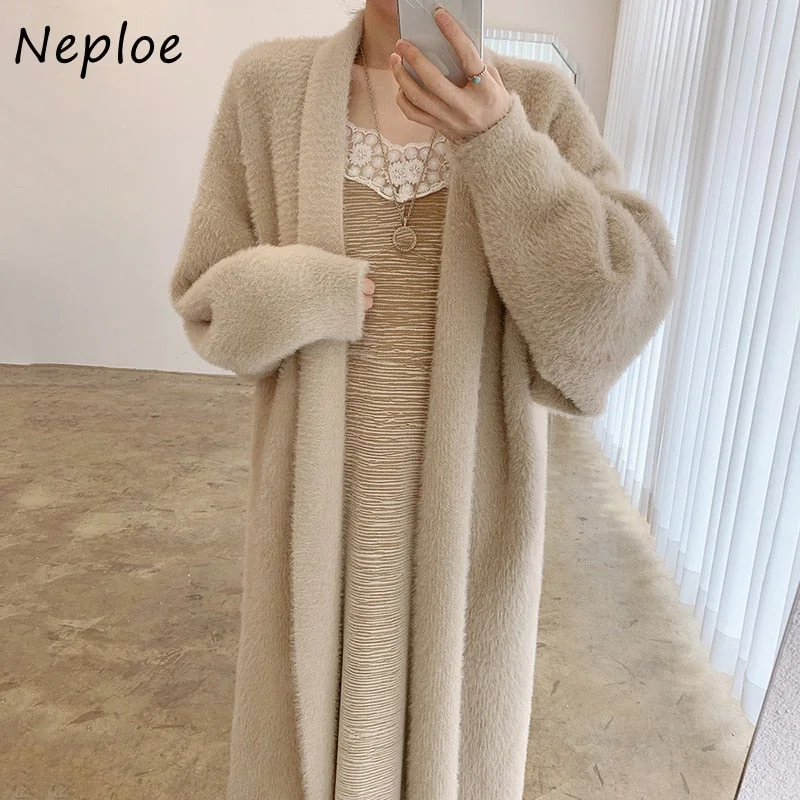 Super Savings Awakecrm Christmas Gift Loose Long Long Sleeves Warm Woman Sweater Korean Autumn and Winter Elegant Cardigan Caoat Imitation Mink Fur Sweaters Super Savings Awakecrm Christmas Gift Loose Long Long Sleeves Warm Woman Sweater Korean Autumn and Winter Elegant Cardigan Caoat Imitation Mink Fur Sweaters