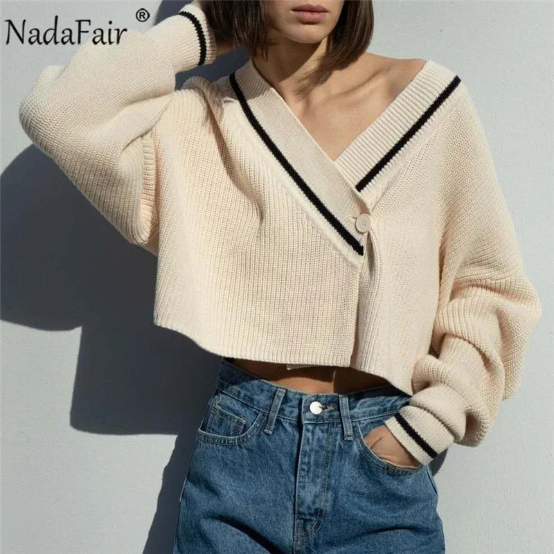 Exclusive Savings Awakecrm Christmas Gift Nadafair Korean Preppy Style Cropped Cardigan Sweater Women Autumn Casual Loose Short Winter Knitted Woman Sweaters Jumper Exclusive Savings Awakecrm Christmas Gift Nadafair Korean Preppy Style Cropped Cardigan Sweater Women Autumn Casual Loose Short Winter Knitted Woman Sweaters Jumper
