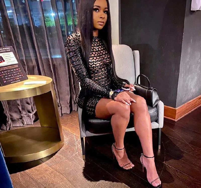 Exclusive Offers Christmas Gift Fashion Weave Cross Hollow Shining See-Through Mini Dresses Sexy Backless Ruched Club Long Sleeve Mesh Dress Summer Exclusive Offers Christmas Gift Fashion Weave Cross Hollow Shining See-Through Mini Dresses Sexy Backless Ruched Club Long Sleeve Mesh Dress Summer