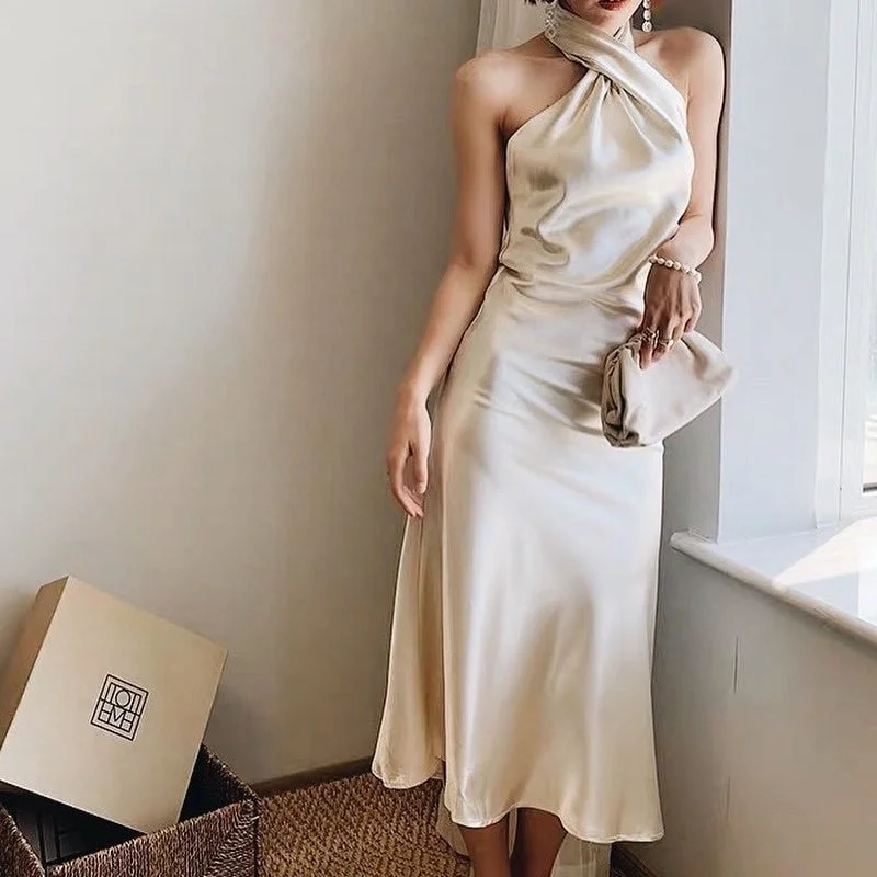 Online Specials Awakecrm Joskaa Summer Dress Beige Off Shoulder Maxi Dress Women Clothing Sleeveless Satin Long Dress Halter Women Dress Vestidos Party Online Specials Awakecrm Joskaa Summer Dress Beige Off Shoulder Maxi Dress Women Clothing Sleeveless Satin Long Dress Halter Women Dress Vestidos Party