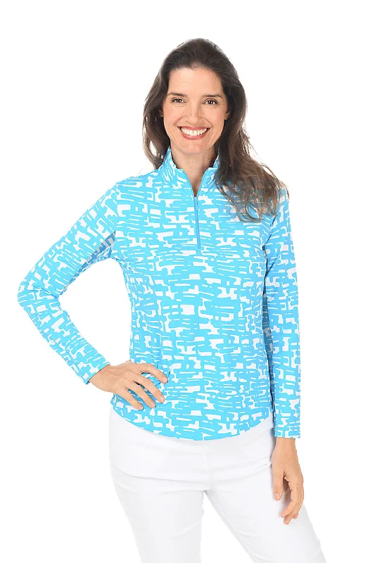 Amazing Deals Turquoise Juno Etched UPF50+ Sun Shirt