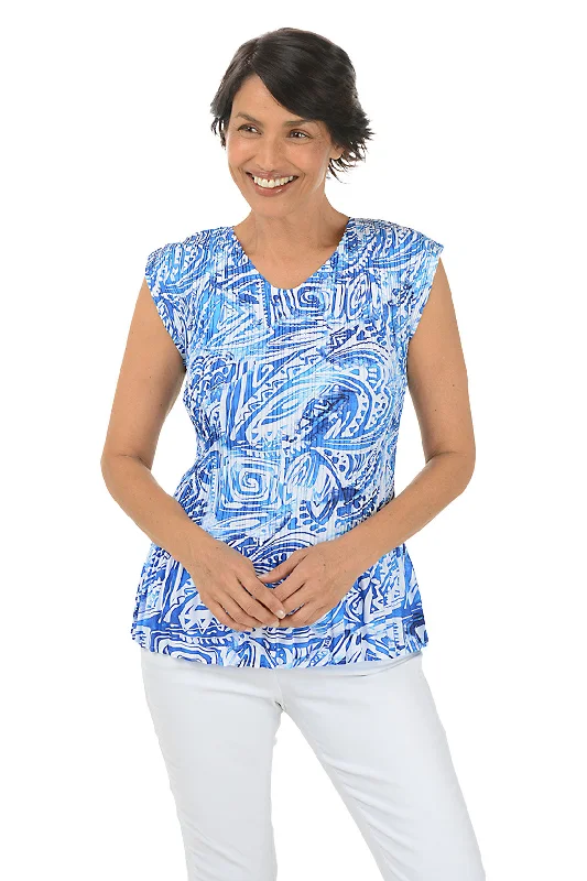 Big Discounts Whirlpool V-Neck Pleated Blouse