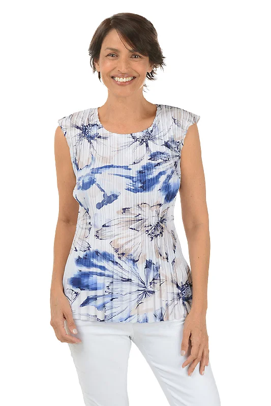 Price Buster Daisy Cap Sleeve Pleated Blouse