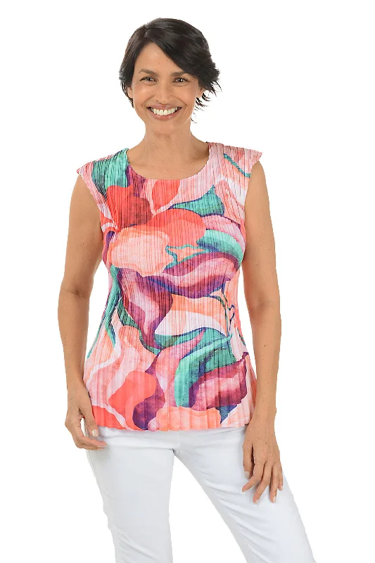 Final Sale Rosehips Cap Sleeve Pleated Blouse