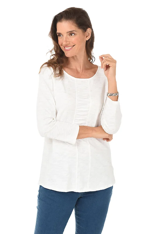 Flash Deals Ruched Front Slub-Knit Top