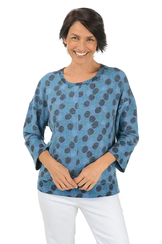 Exclusive Offers Polka Dot High-Low Crewneck Top