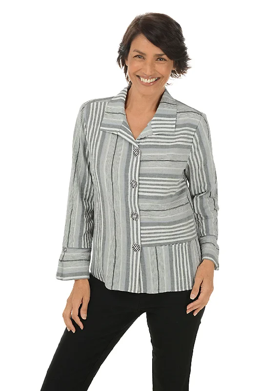Super Deal Mixed Stripe High-Low Shirt