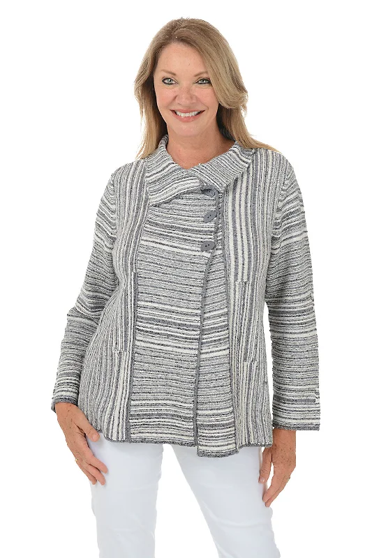 Price Drop Striped Triple Button Sweater Jacket