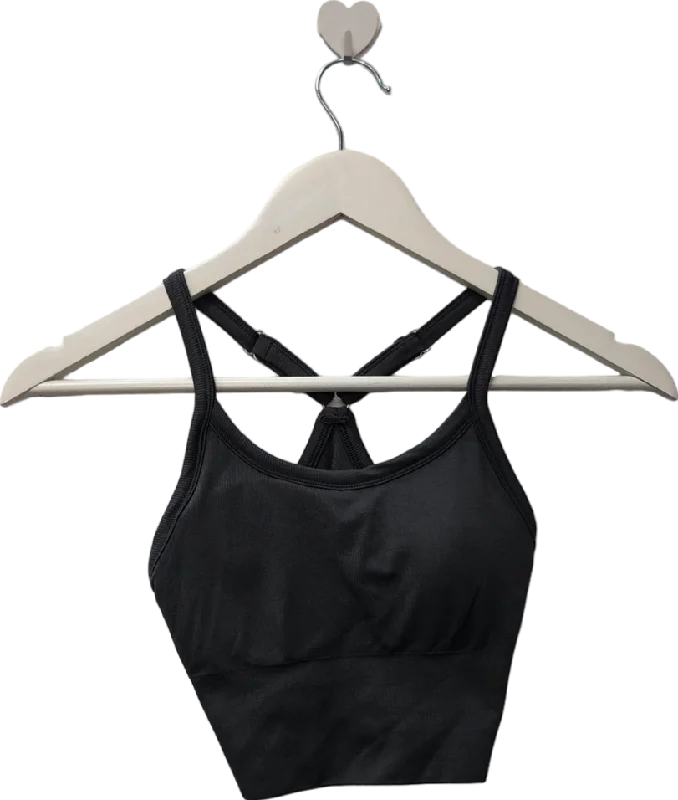 Blowout Sale boohoo Grey Seamless Rib Longline Sports Bra UK S