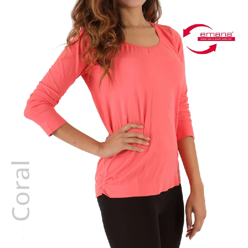 Extra Savings Circulation Long Sleeve Scoop Neck Infrared Shirt - Fibro Friendly