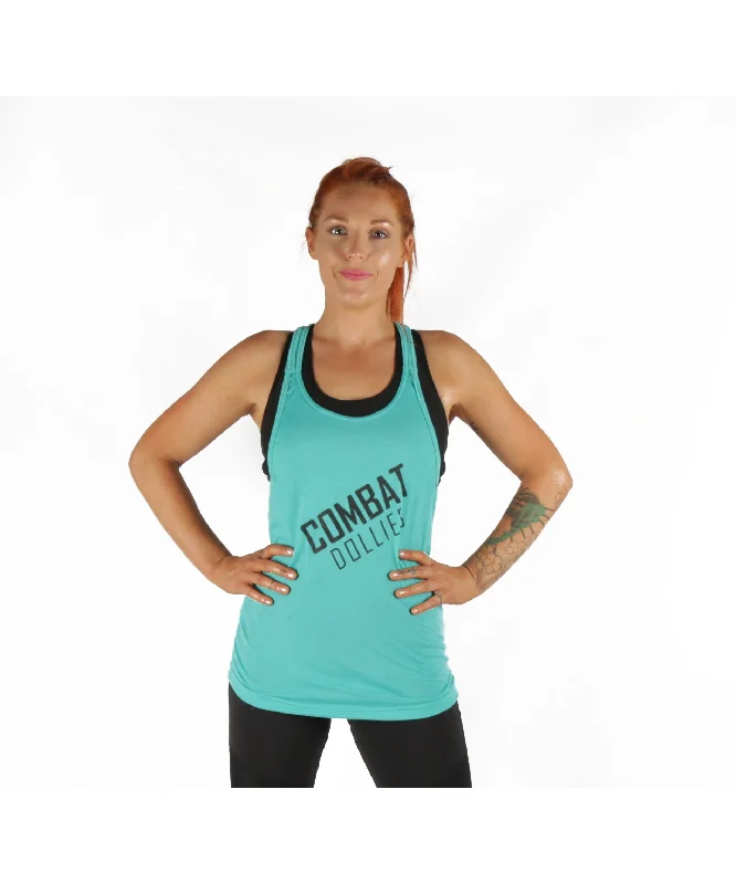 Customer Appreciation Sale Combat Dollies T-Back Tank Top Teal