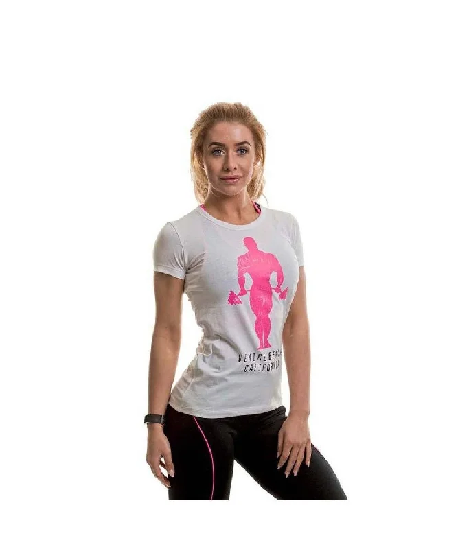 Act Now Gold's Gym Muscle Joe Fitted T-Shirt White