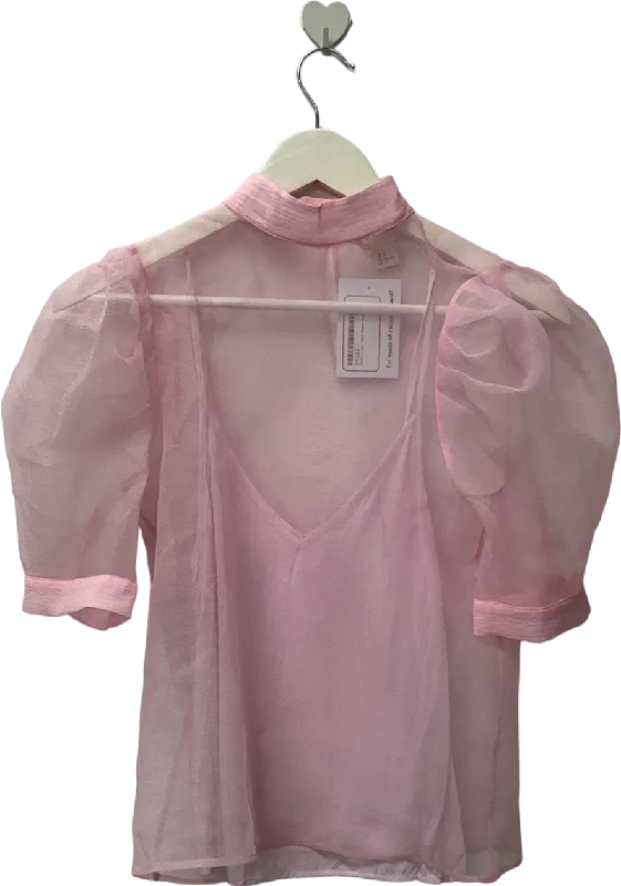 Buy Now H&M Pink Sheer Top UK 8