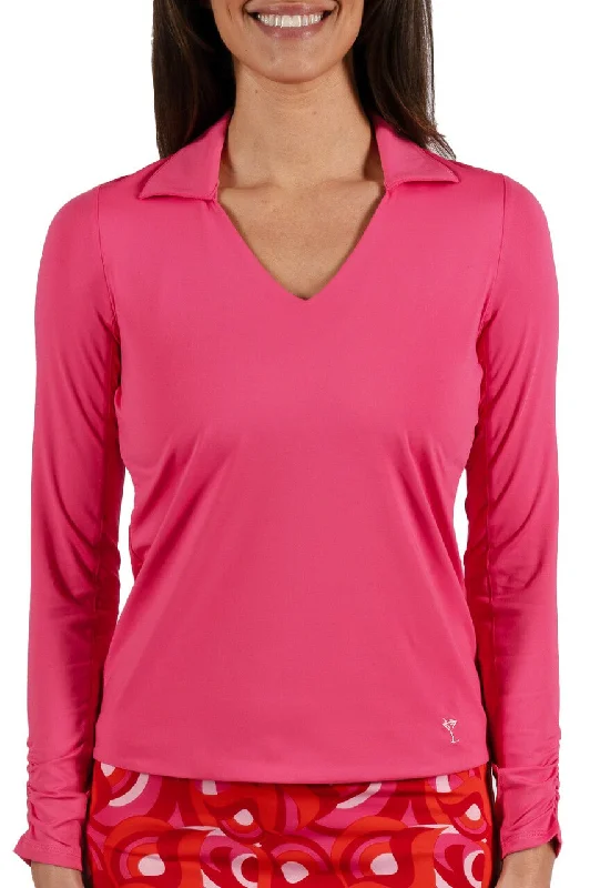 Lowest Price Hot Pink Long Sleeve Lisa Sport Polo