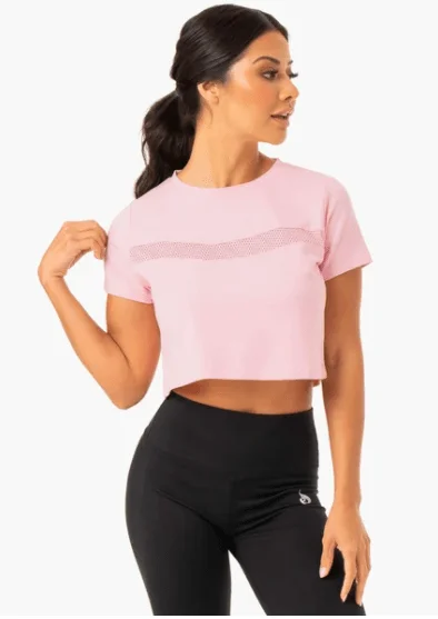 Limited Stock HYBRID MESH TEE - PINK