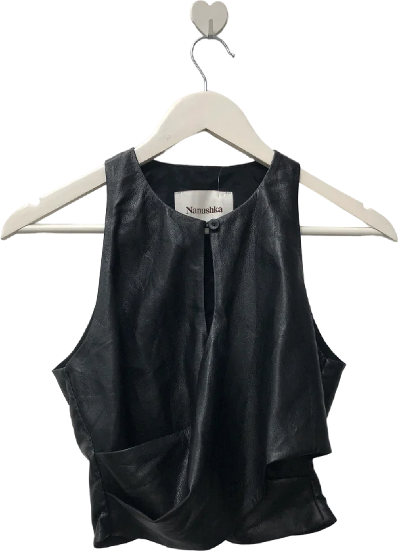 Shop and Save Nanushka Black Pine Top UK S
