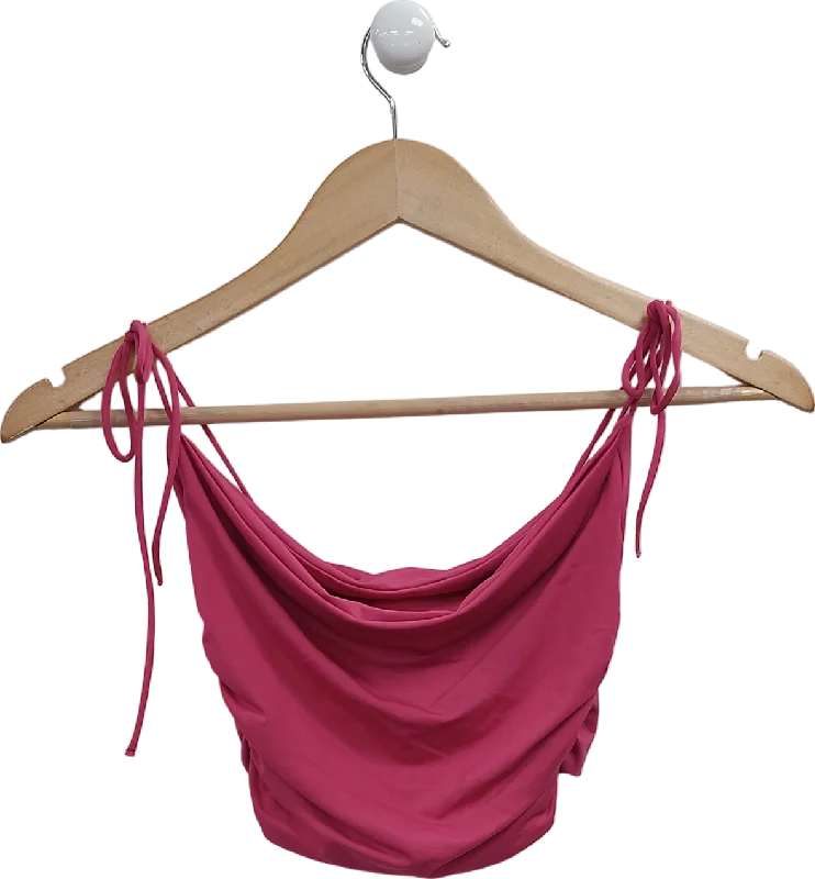 Take Advantage Oh Polly Pink Ruched Top UK 6