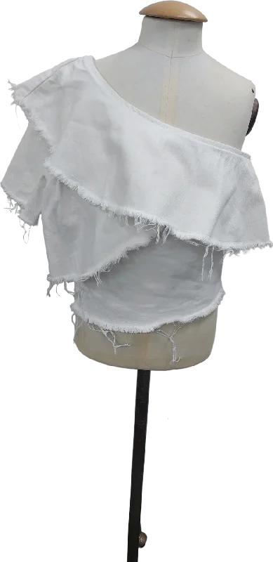 Major Savings River Island White One Shoulder Top UK 8