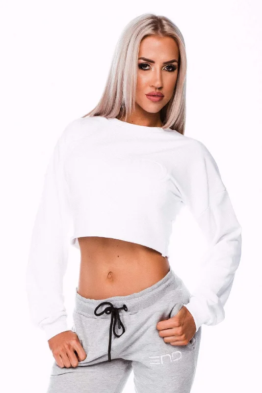 YEAR-End Sale SHORTY CROP JUMPER- WHITE