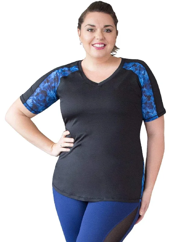 Overstock Spirit Short Sleeve Top - Black/Blue
