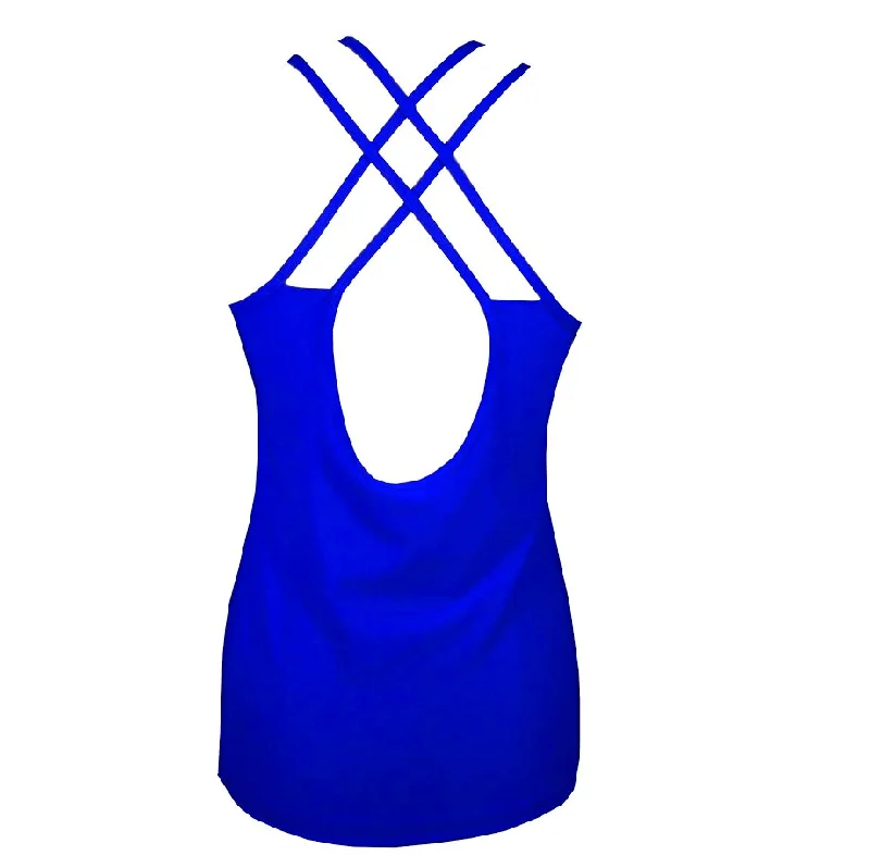 Discount Mania TK26 Electric Blue X Sports Tank Top