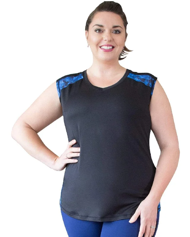 Steals and Deals Verve Sleeveless Top - Black/Blue