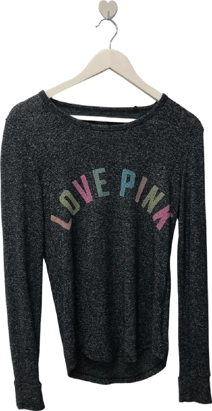 Mega Sale victoria's secret Black Love Pink Shirt Women's Long Sleeve UK XS