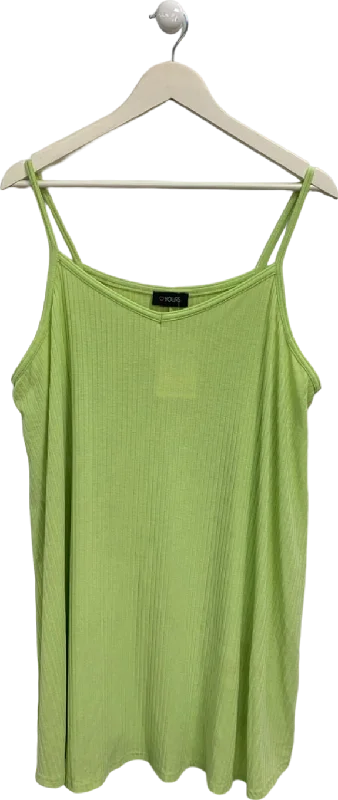 Early Bird Discount Yours Green Ribbed Cami Top UK 22-24