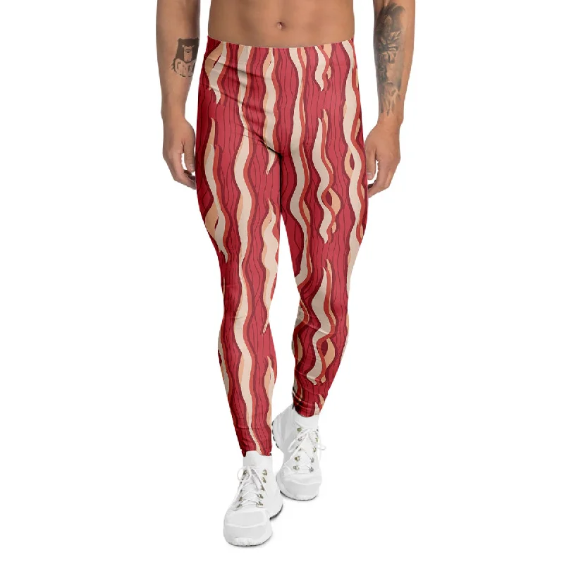Markdowns Bacon Texture Print Pattern Men's Leggings