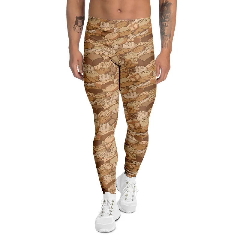 Hurry In Bakery Bread Vintage Color Print Pattern Men's Leggings