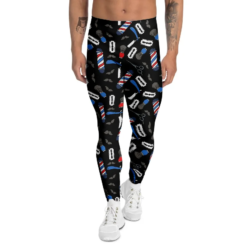 Epic Deals Barber Equipment Print Pattern Men's Leggings