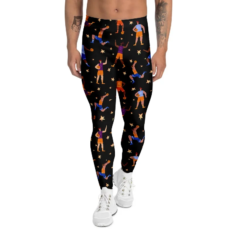 Daily Deals Basketball Players Funny Print Pattern Men's Leggings