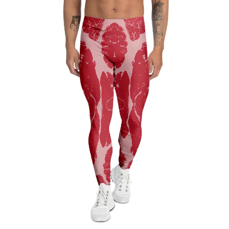 Flash Deals Beef Texture Print Pattern Men's Leggings