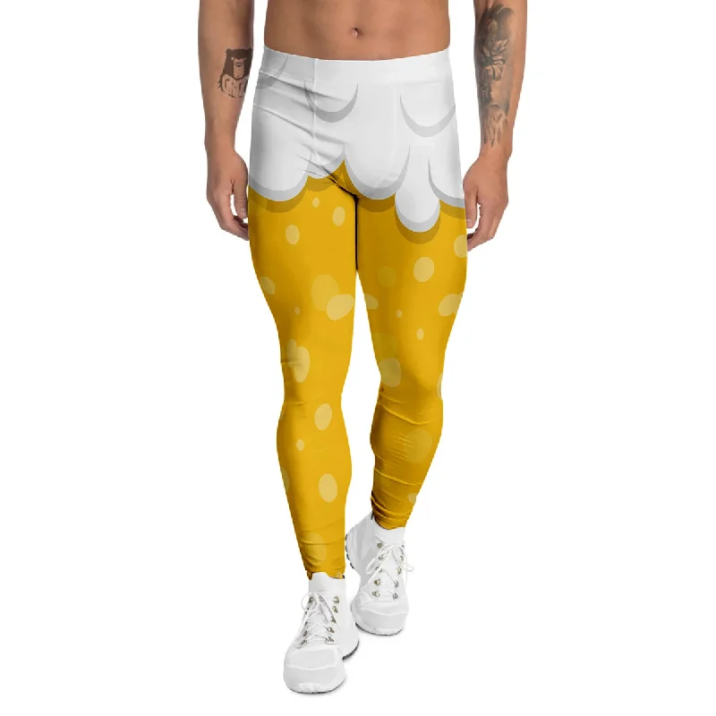 Extra Discounts Beer Foam And Bubbles Cartoon Print Men's Leggings