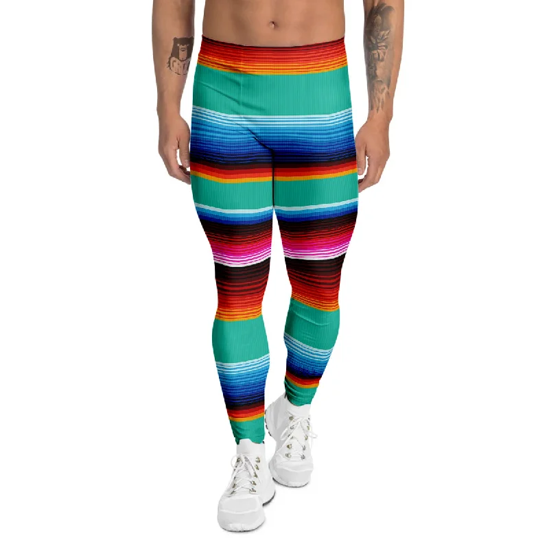 Year-End Sale Blanket Stripes Cinco De Mayo Print Men's Leggings