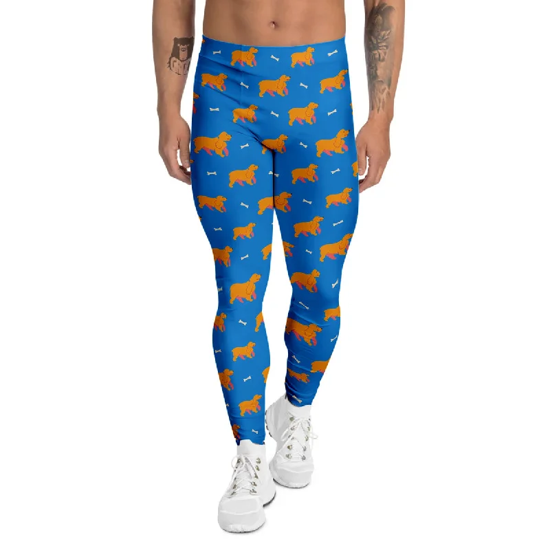 Final Markdown Blue Cocker spaniel Print Pattern Men's Leggings