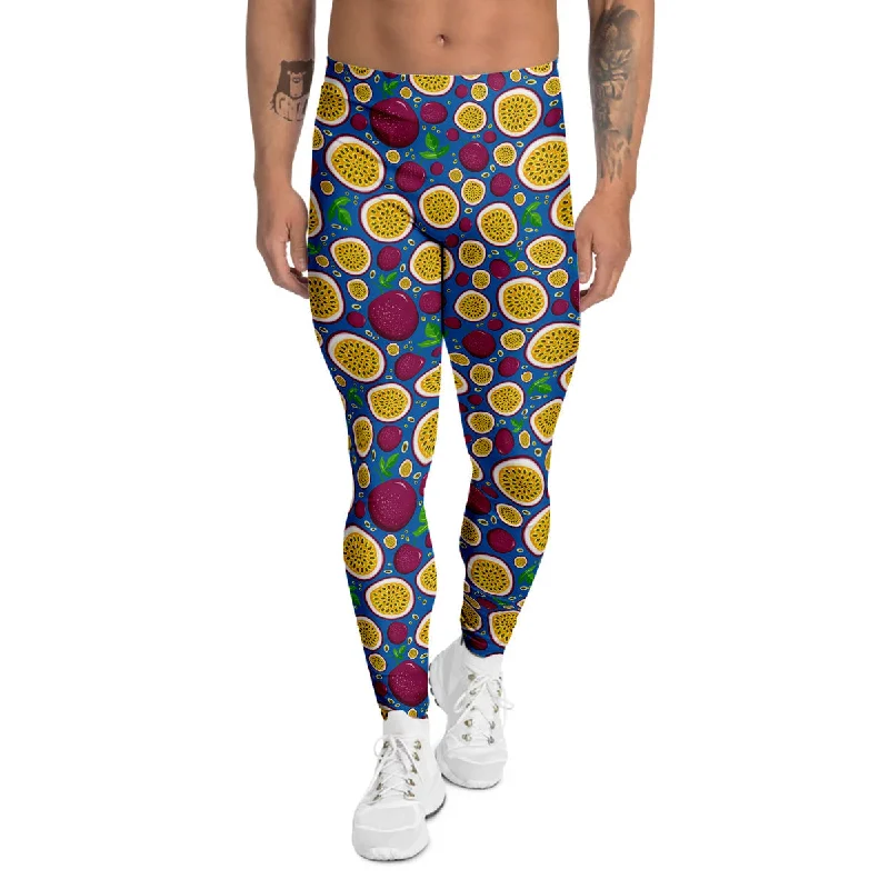 Buy More, Save More Blue Passion Fruit  Print Pattern Men's Leggings