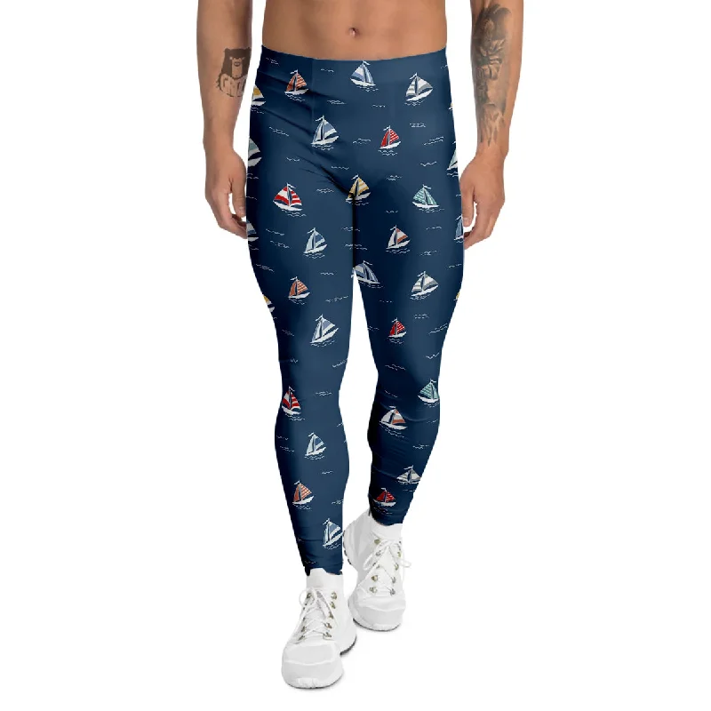 Fantastic Offers Boat Colorful Print Pattern Men's Leggings