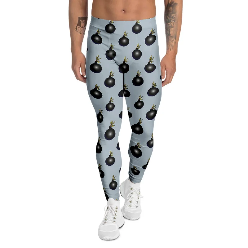 Deal Mania Bomb Vintage Print Pattern Men's Leggings