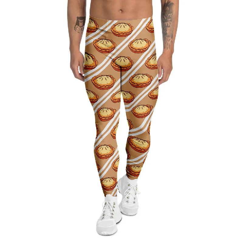 Limited Stock Brown Pie Crumble Print Pattern Men's Leggings