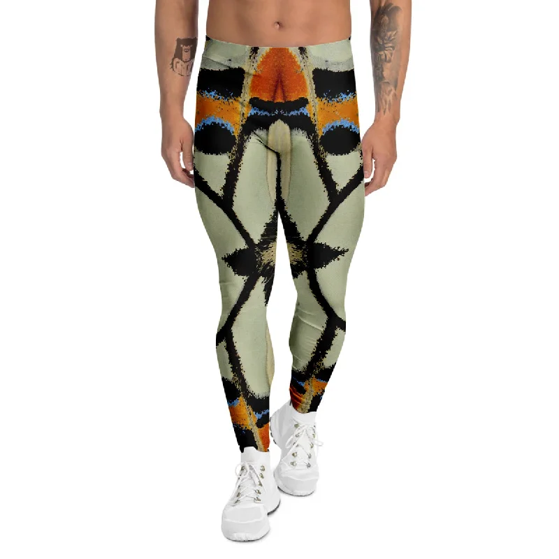 Epic Deals Butterfly Wing Skin White Orange Print Men's Leggings