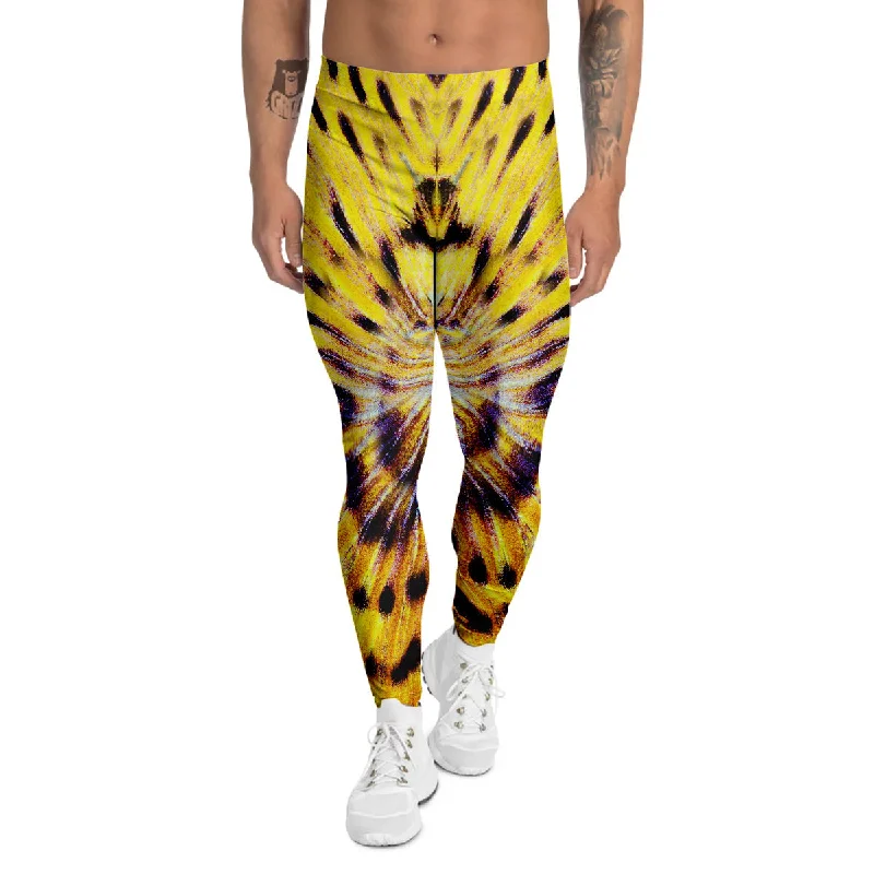 Can't Miss Butterfly Wing Skin Yellow Print Men's Leggings