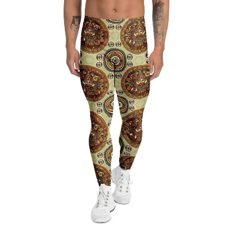 Amazing Deals Calendar Aztec Vintage Print Pattern Men's Leggings