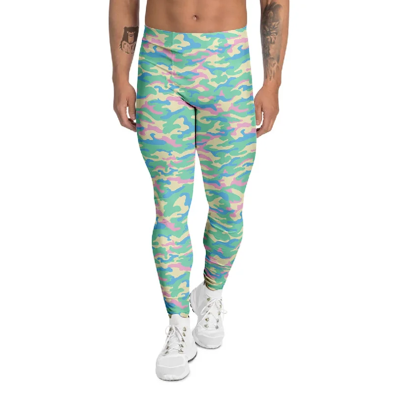 Limited Time Camouflage Pastel Colors Print Pattern Men's Leggings