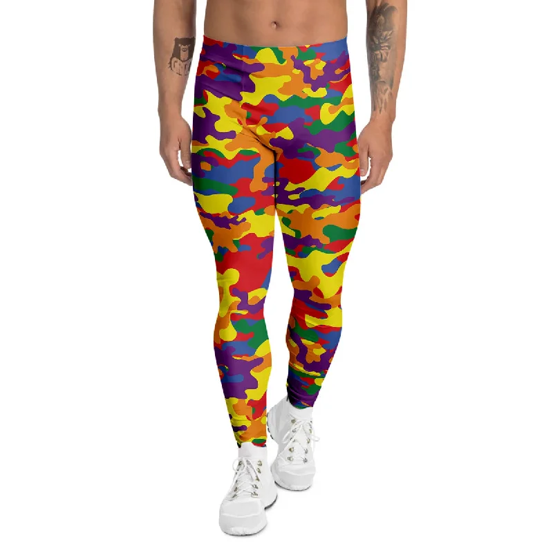Extra Discounts Camouflage Rainbow Print Men's Leggings