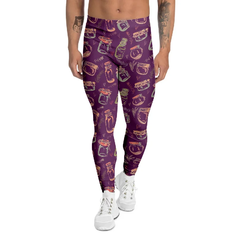 Take Advantage Canning Doodle Print Pattern Men's Leggings