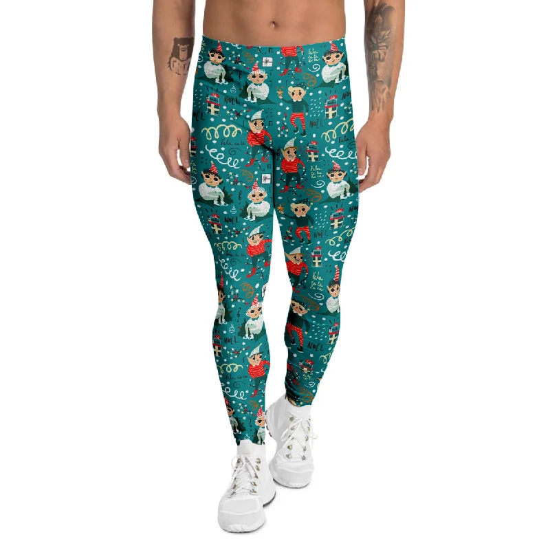 Price Cut Cartoon Elf Print Pattern Men's Leggings