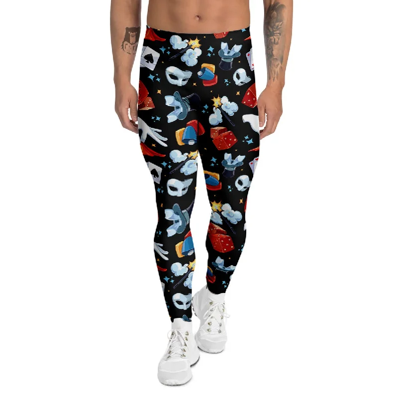 Low Prices Cartoon Magic Show Print Pattern Men's Leggings