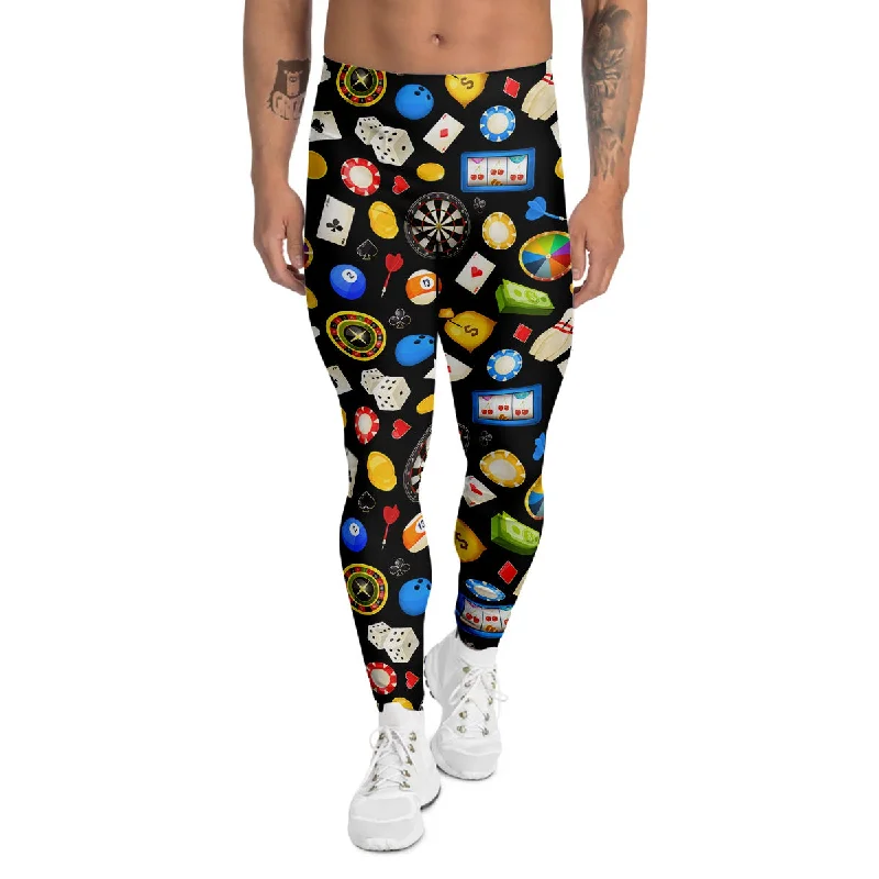 Savings Bonanza Casino Entertainments Print Pattern Men's Leggings
