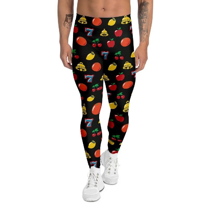 Discount Days Casino Lucky Sevens Print Pattern Men's Leggings